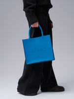 Сумка кожаная Azaro 30586 голубая река