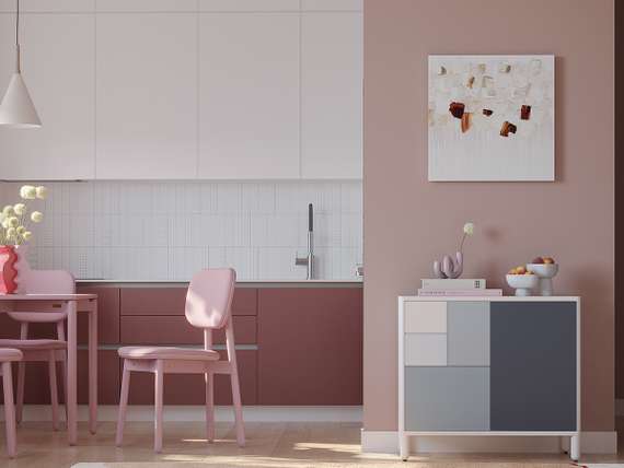 Стул Saga, рогожка, розовый