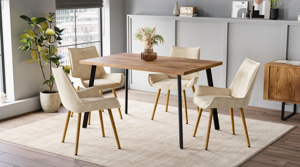 Стол Дублин 32 CRAFT бабочка В2, ЛДСП (1200*800*380) Таксония Медовая / Черный