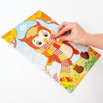 Набор для творчества "Сверкающая мозаика из мягкого пластика", "Сова", 21х29 см, ЮНЛАНДИЯ, 662365