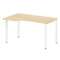 Metal System Стол криволинейный левый на П-образном м/к БП.СА-2 (L) Акация Лорка/Металл Белый 1400*9