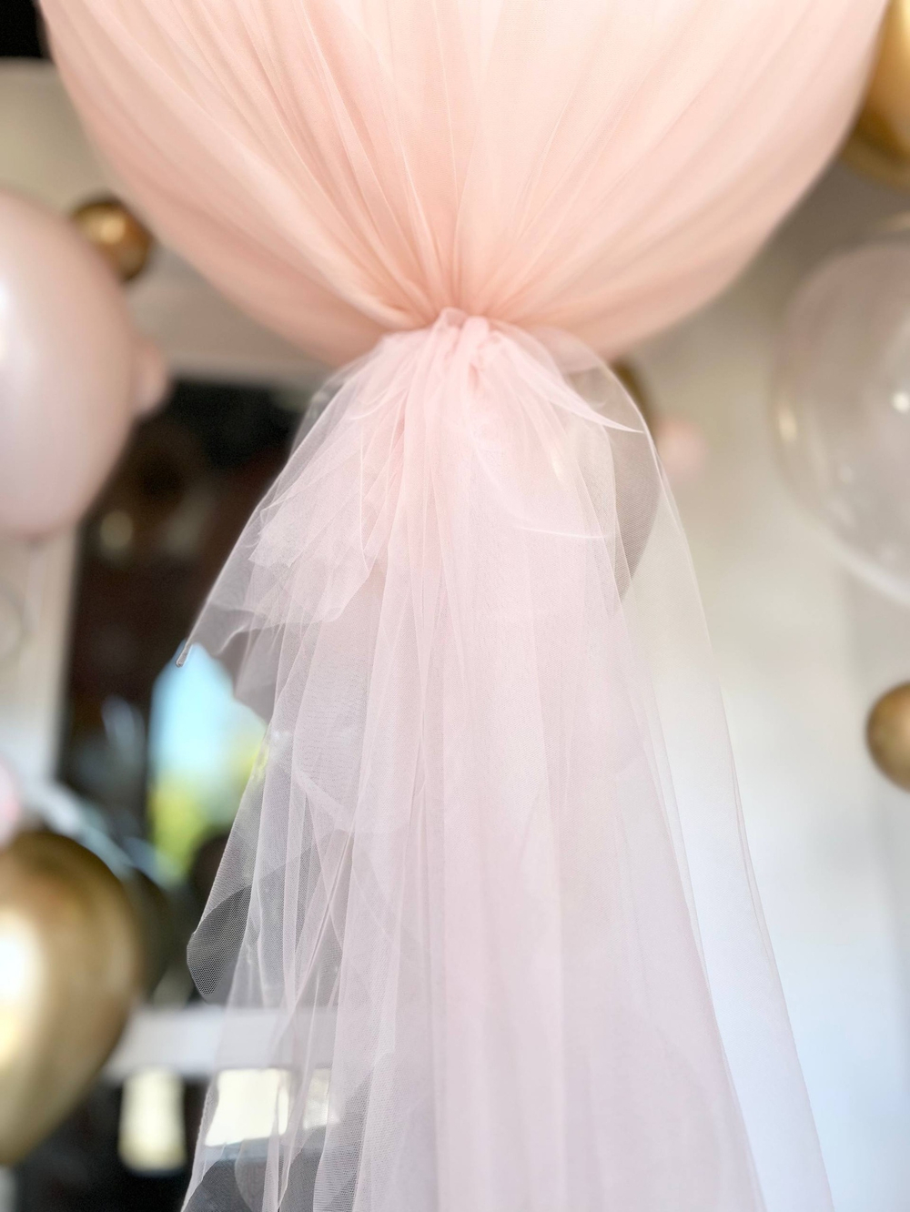 Воздушные шары с вуалью, с фатином №3676