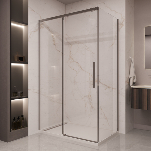 Душевой уголок Stella VSR-1ST9012CLGM, 1200*900, вороненая сталь, стекло прозрачное