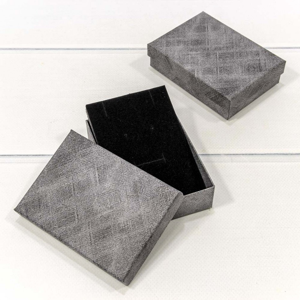 Коробка Ювелирная 11х8х3.4 см Набор 2 шт (Серый)