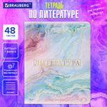 Тетрадь предметная "PASTEL" 48 л. SoftTouch фольга ЛИТЕРАТУРА линия BRAUBERG (10 штук в упаковке)