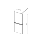 Душевая перегородка Walk-In HR VSW-4HR800CL, 800*2000, хром, стекло прозрачное, , шт