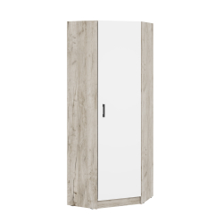 Шкаф угловой Вега, Дуб крафт серый, Белый