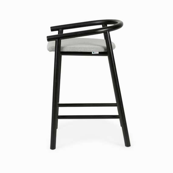 Полубарный стул Tout, 65 см, черный с серой обивкой