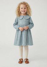 3120-330 Платье фланель (цветы на пыльно-голубом)