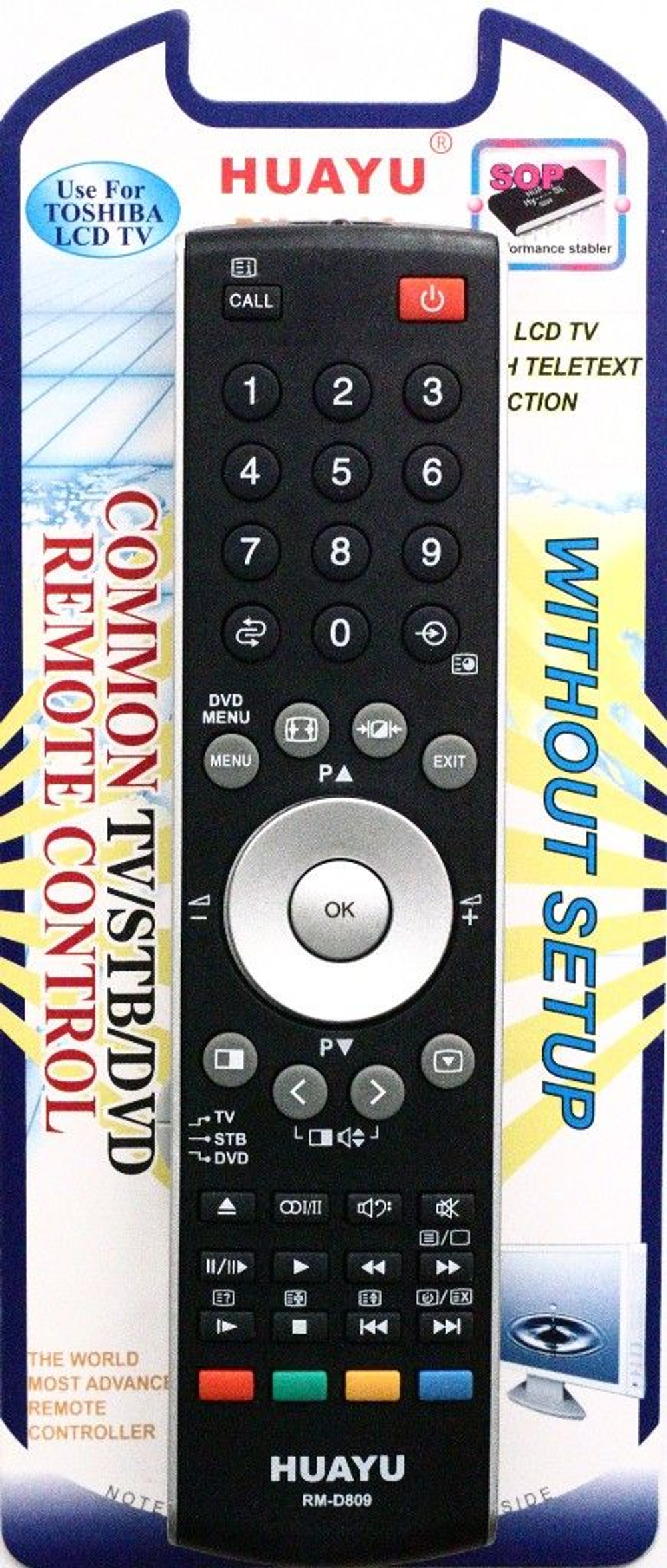 Пульт ДУ для Toshiba CT-90298 / RM-D809