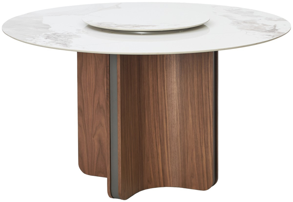 Стол М-City DISAUR Кастелла (Castela) 135 Белый мрамор Ca071, керамика, Орех
