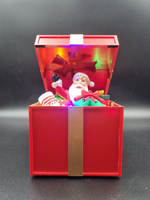 Подарок новогодний светящийся музыкальный открывающийся сеть/батарейки ZS652