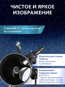 Телескоп Добсона Levenhuk New Skyline PLUS 8" (200/1200) - изображение зеркала и фокусного расстояния