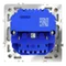 Розетка встраиваемая VOLTUM S70 с заземлением и защитными шторками, 16А, с USB, A+A, (шелк)