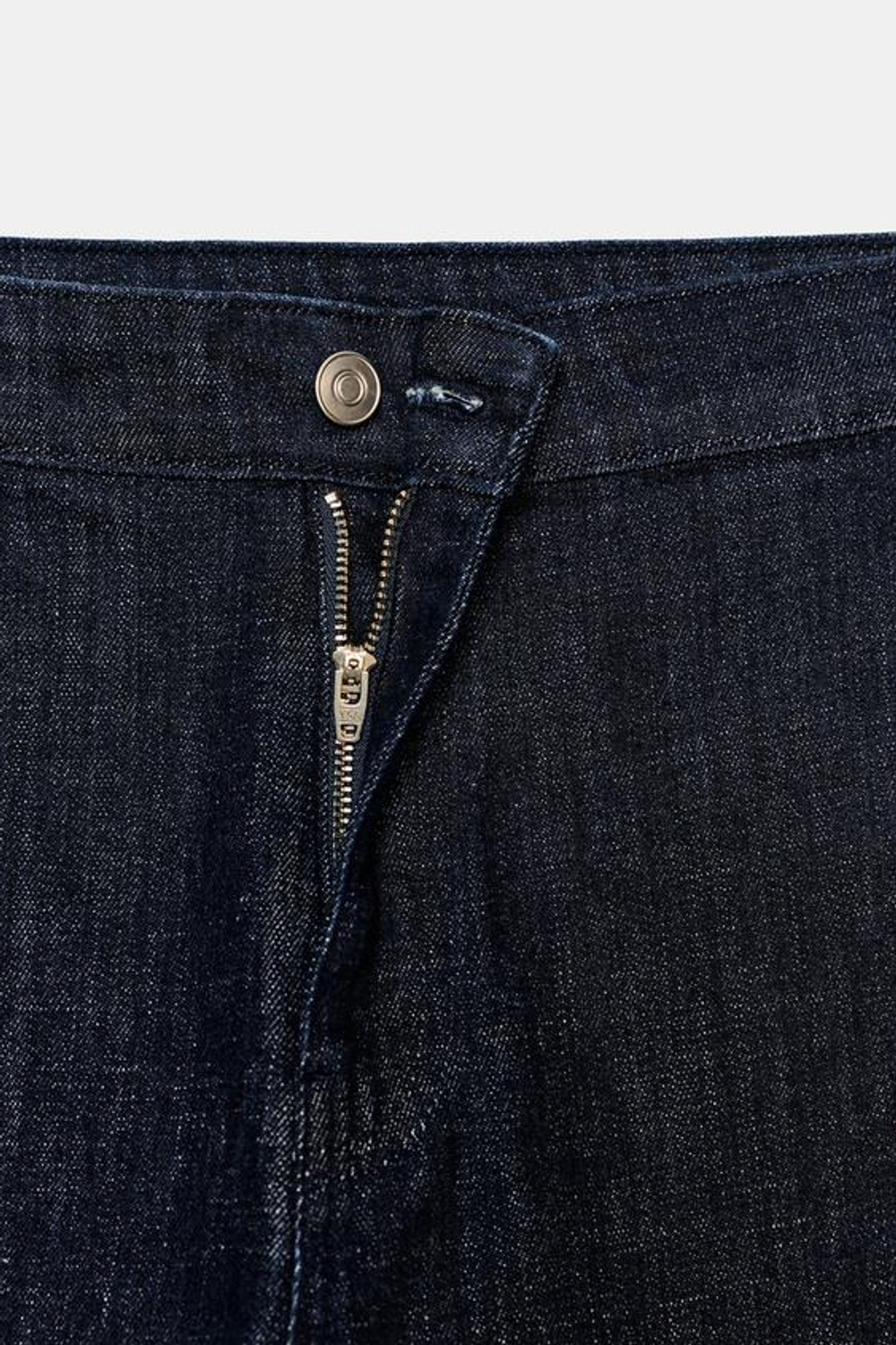 ZARA ДЖИНСОВЫЕ БРЮКИ С ВЫСОКОЙ ПОСАДКОЙ, ТЕМНЫЙ ИНДИГО