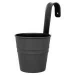 Кашпо-ведро настенное декоративное антрацит 135х250мм