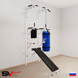 Шведская стенка Sv Sport 5072 (Турник стандарт/Брусья/Стойка/Скамья/Цепь/Мешок 22кг)