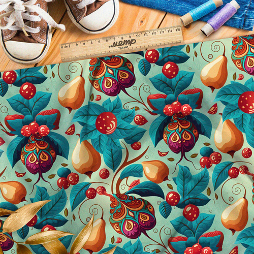 Ткань шелк Армани груши в русском стиле