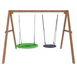 Деревянные качели с качелями гнездо 60 см и качелями гнездо Свиби