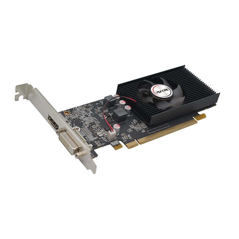 Видеокарта AFOX NVIDIA GeForce GT1030, 2Гб GDDR5, 64 бита, LP, Retail, PCIe3.0, 1xFAN, 1-SLOT, 30Вт, HDMI, DVI (AF1030-2048D5L7)