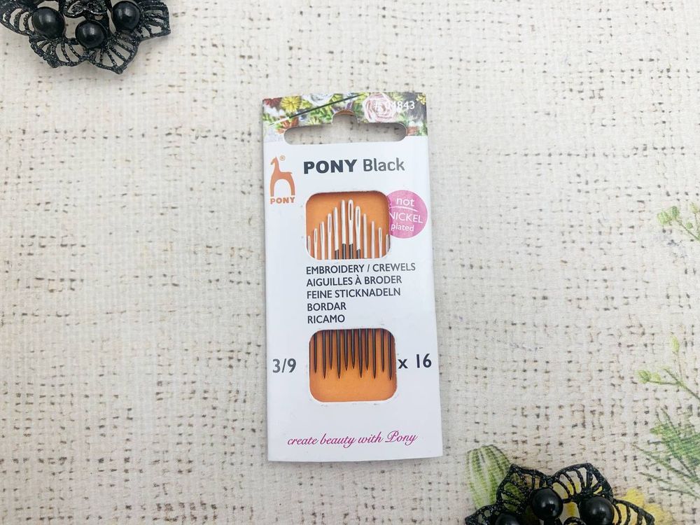 Иглы швейные &quot;PONY&quot; для вышивания и шитья №3-9 04843, 10 игл