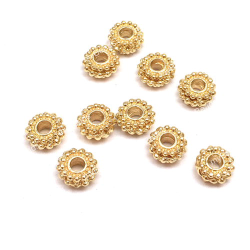 Бусины - спейсеры "Двойные" 6х3 мм, позолота