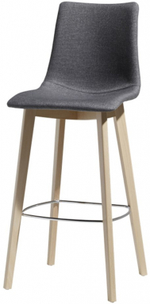 Стул полубарный с обивкой Scab Design Natural Zebra Pop, натуральный бук, серый