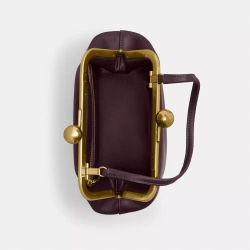 COACH СУМКА KISSLOCK 16, ТЕМНО-КОРИЧНЕВЫЙ