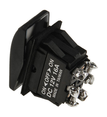 Переключатель трехпозиционный ON-OFF-ON 12В/16А 6Р с подсветкой