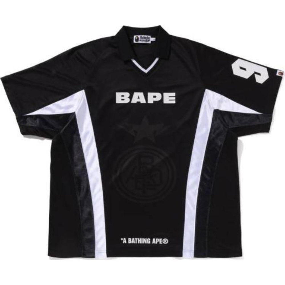 A Bathing Ape Multi Logo Relaxed Fit Soccer Jersey