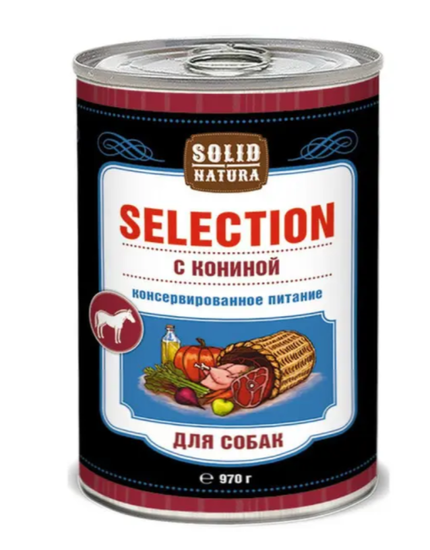 Solid Natura Selection Конина влажный корм для собак консерва (970)