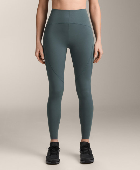 OYSHO Компрессионные легинсы Compressive Basic до щиколотки, длина 65 см, серо-зеленый