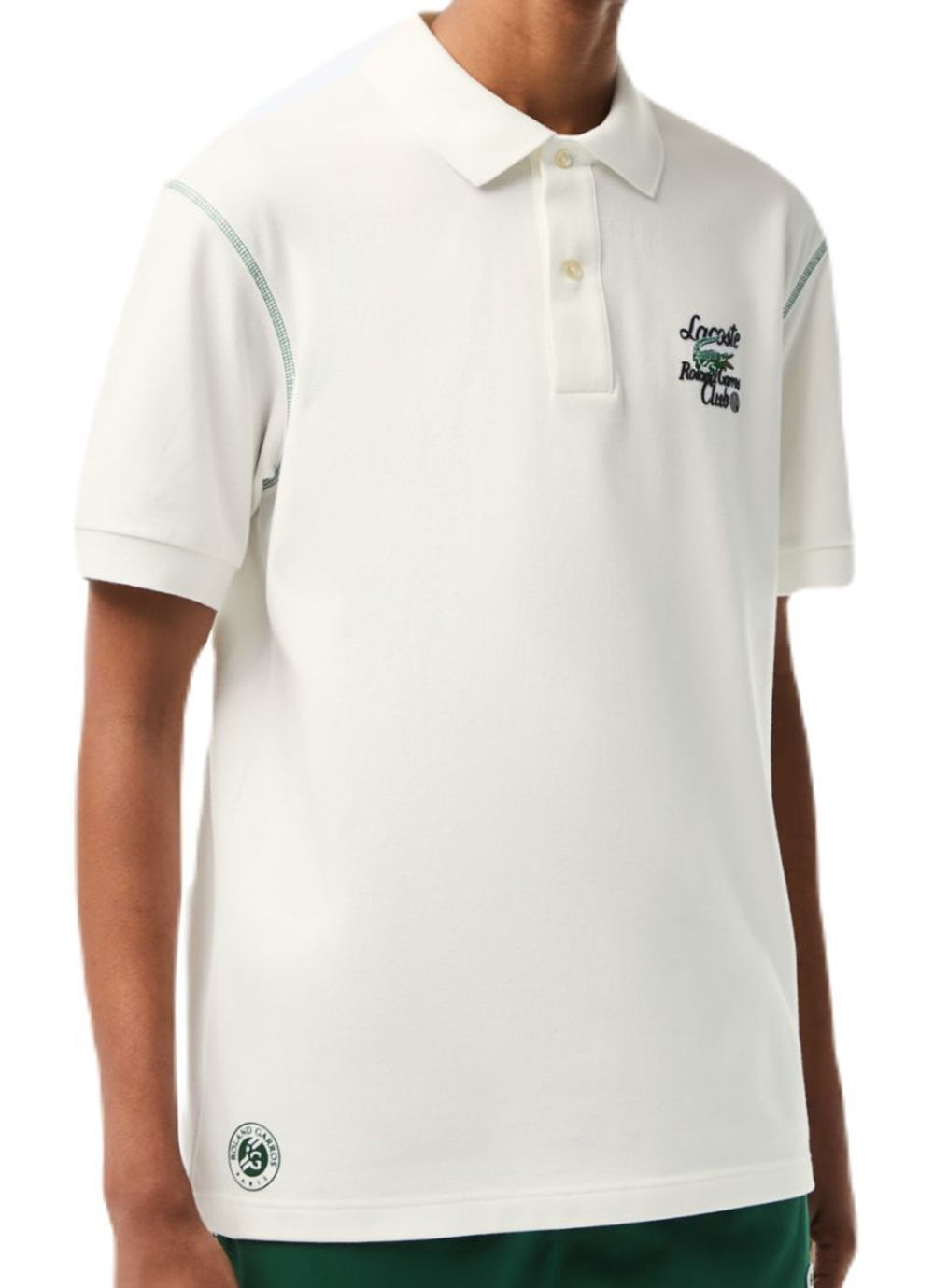 Мужское теннисное поло Lacoste Sport Roland Garros Edition Pique Polo Shirt - white