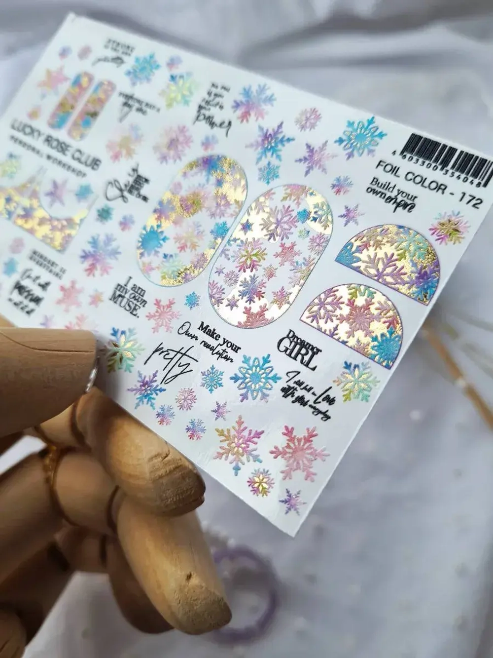 Lucky Rose Слайдеры наклейки для ногтей Foil 172