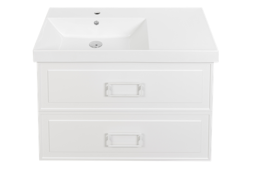 Тумба с раковиной La Fenice Cubo Bianca Twin 90 см FNC-01-CUB-B-90-2 левая, белая матовая