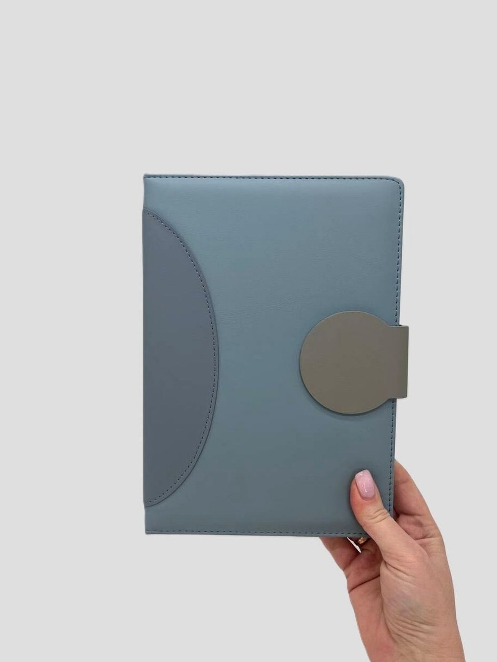 Блокнот В5 175*250мм линейка с магнитом 96 л серо-голубой (7699-3)