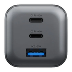 Сетевое зарядное устройство Energea AmpCharge Mini 100 мощностью 100 Вт (2 USB-C, USB-A) (GaN) Многопортовый мощный адаптер питания. Есть поддержка PD 3.0, QC 3.0, PPS, AFC, SCP и FCP