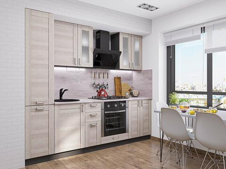 Прямая модульная кухня Лофт-02 Cappuccino Veralinga - Graphite 2140*2400*600