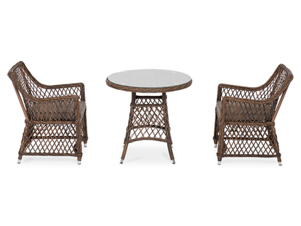 "Эспрессо-80 L" обеденная группа плетеная, цвет коричневый