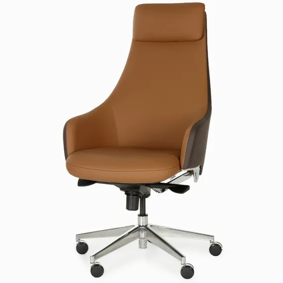 Офисное кресло Pema, натуральная коричневая кожа