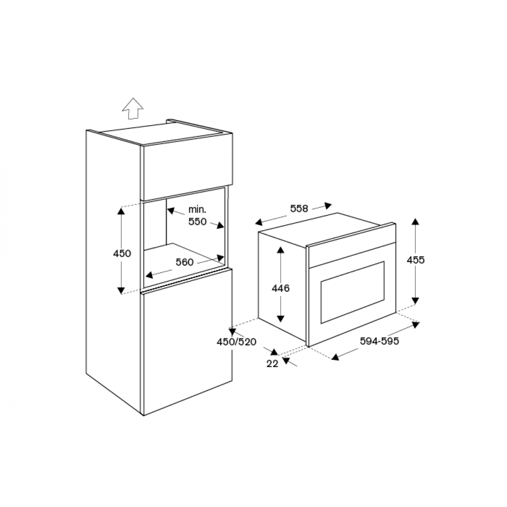 Духовой шкаф Bertazzoni, комбинированный с СВЧ F457HERMWTAC