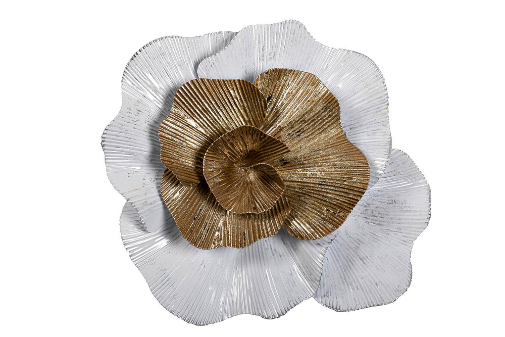 Декор настенный Garda Decor Цветок бело-золотой 37SM-0662