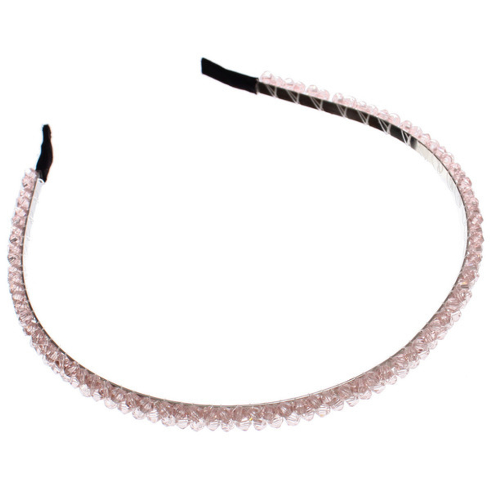 Ободок металлический с бисером «КОЛЛИНА», энтари, микс 4 цвета, 0,5см (блистер Кокетка и пакет с подвесом)