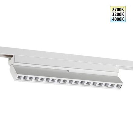 359740 PORT NT25 240 белый Светильник однофазный двухжильный трековый с переключ. цв. температуры IP20 LED 18W 180-265V 2700К/3200К/4000К EOS
