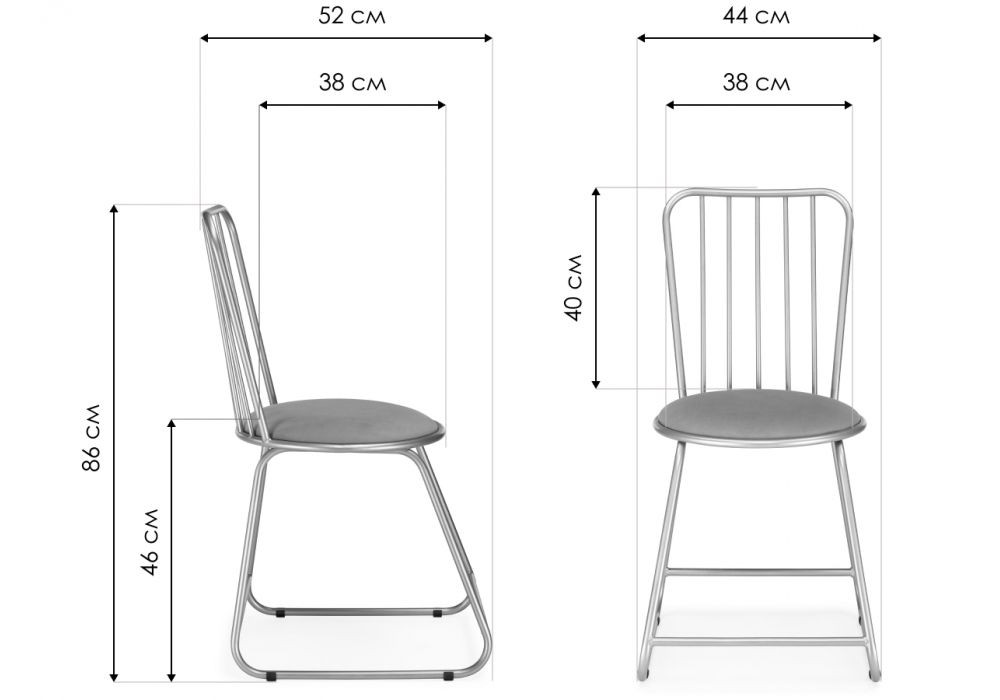 Стул на металлокаркасе Лирион какао велюр / золото