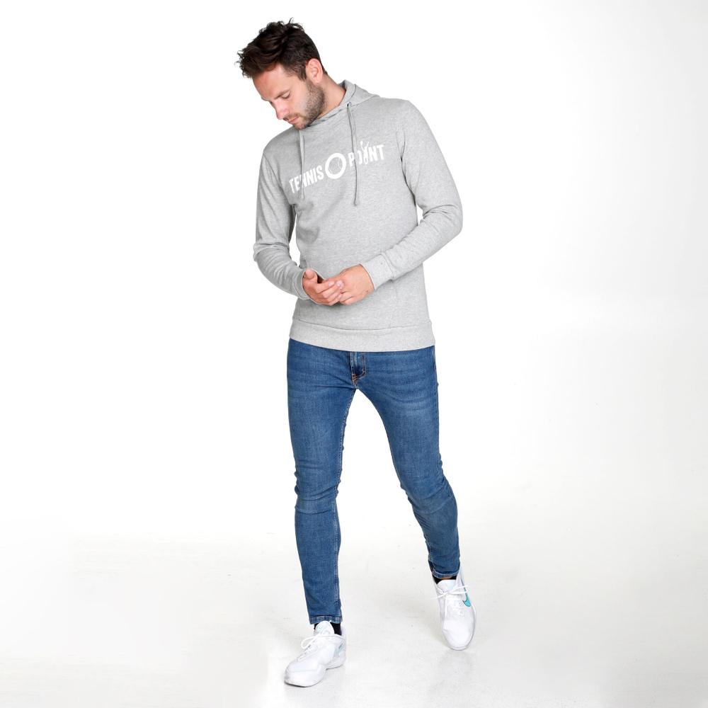 Мужская кофта теннисная Tennis-Point Basic Hoody Men - Lightgrey, White