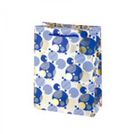 Пакет подарочный бумажный Alingar, (М) 18х24х8,5 см, вертикальный, "Яркий горошек", мат. ламинация, тиснение золото, ассорти