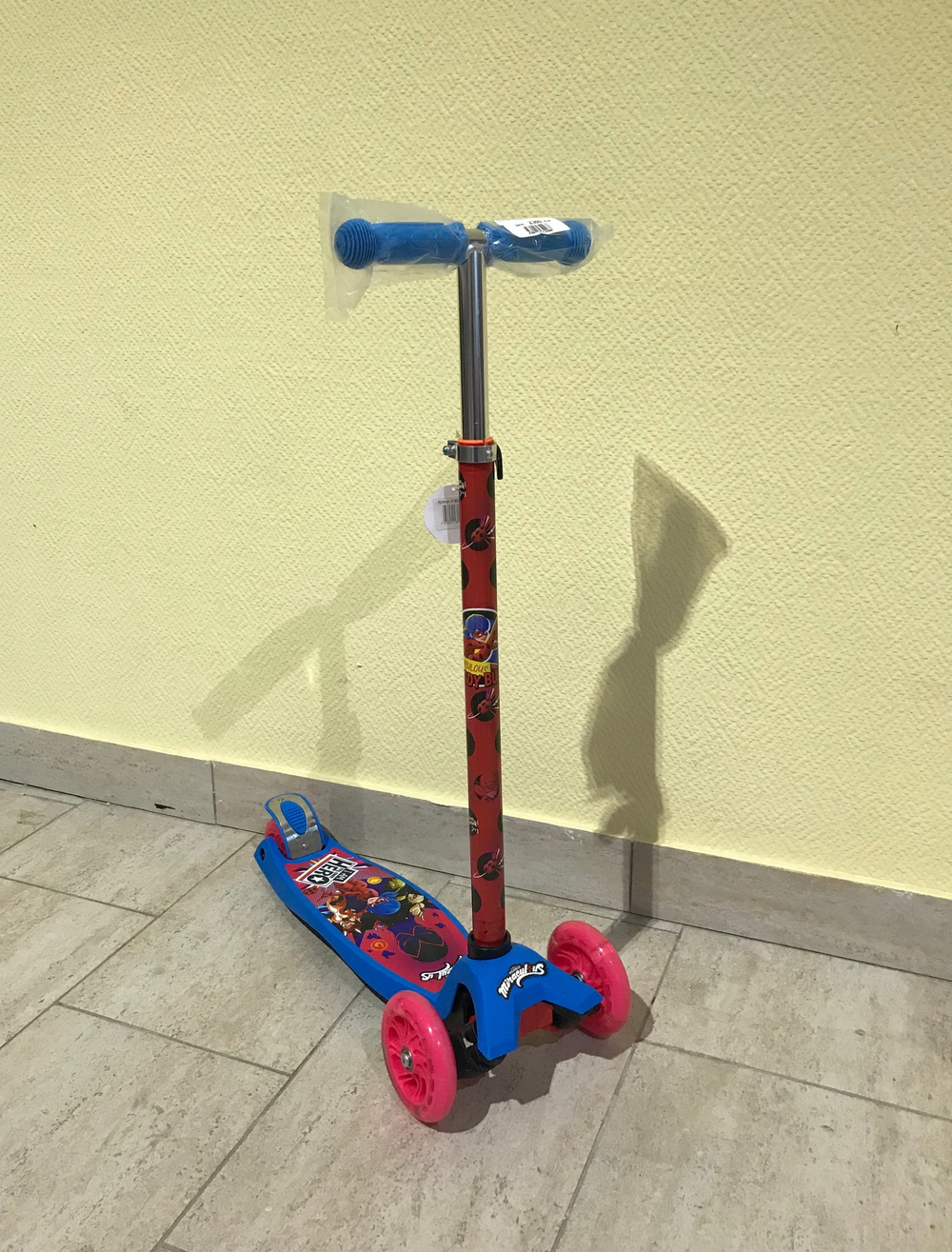Самокат трехколесный 120мм Леди Баг и Супер кот
