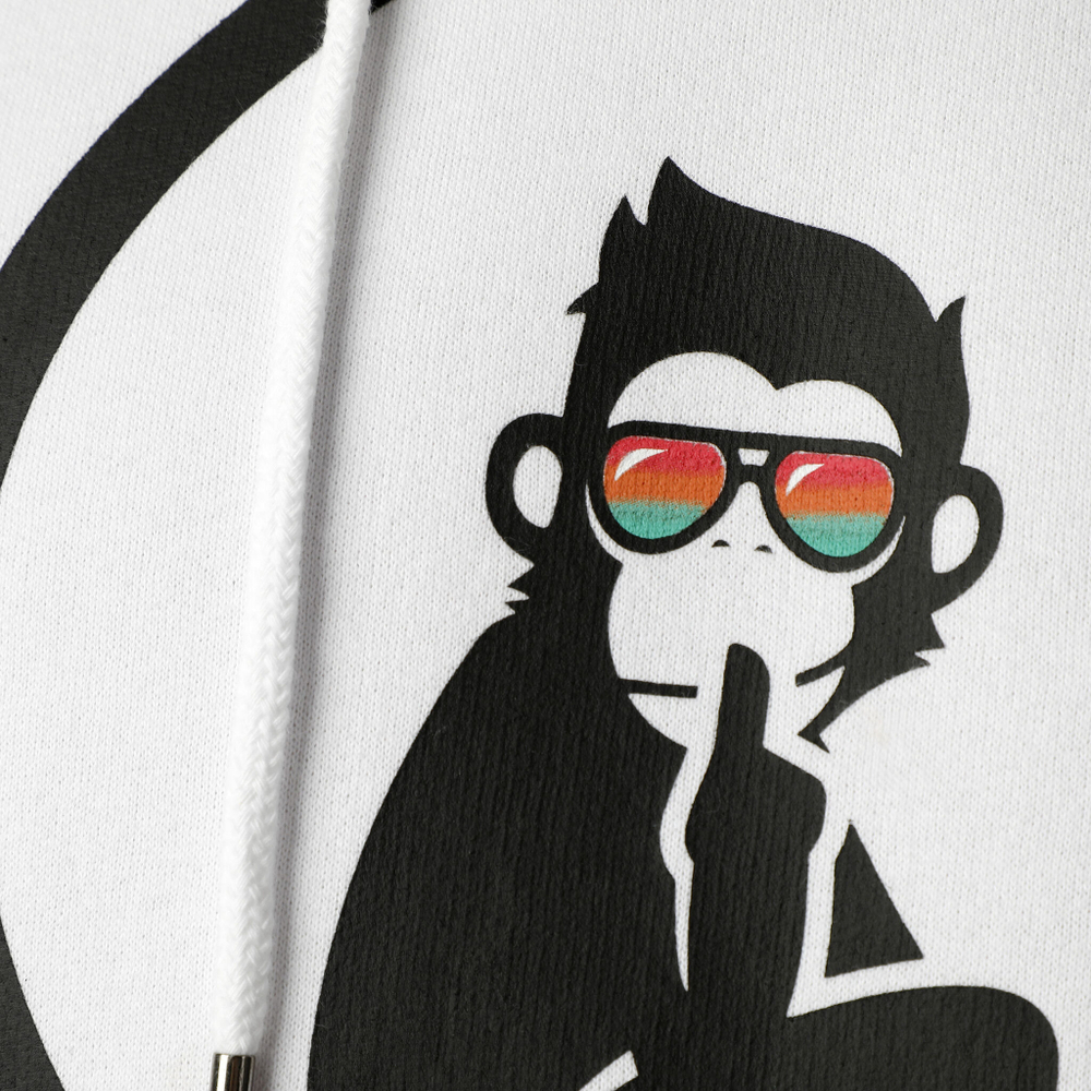 Мужская кофта теннисная Quiet Please Advantage Logo Hoody Men - White, Black