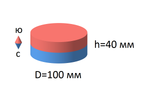 Неодимовый магнит диск 100х40 мм